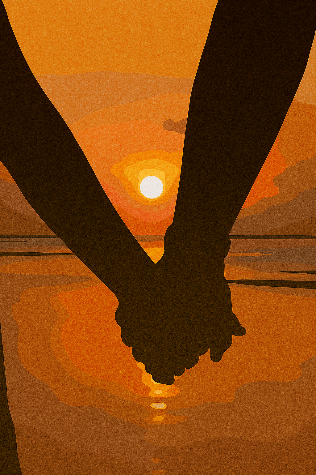 קיט מיני – מארז 6 ציורים זוג רומנטי בשקיעה