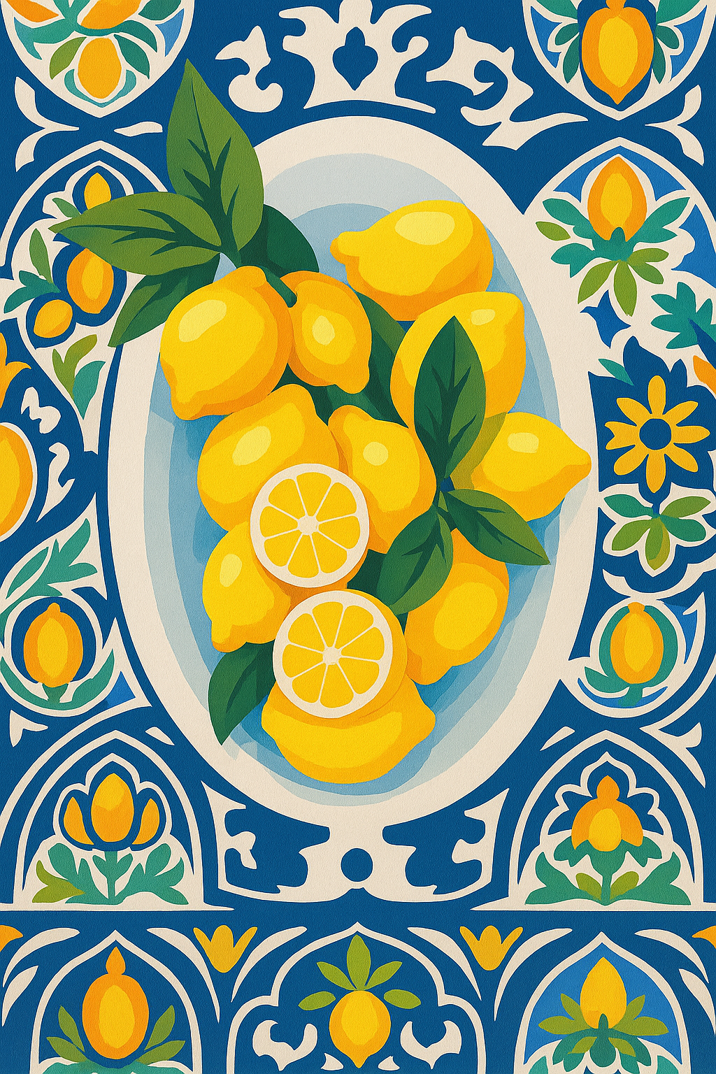 צביעה לפי מספרים – ציור לימונים מהים התיכון