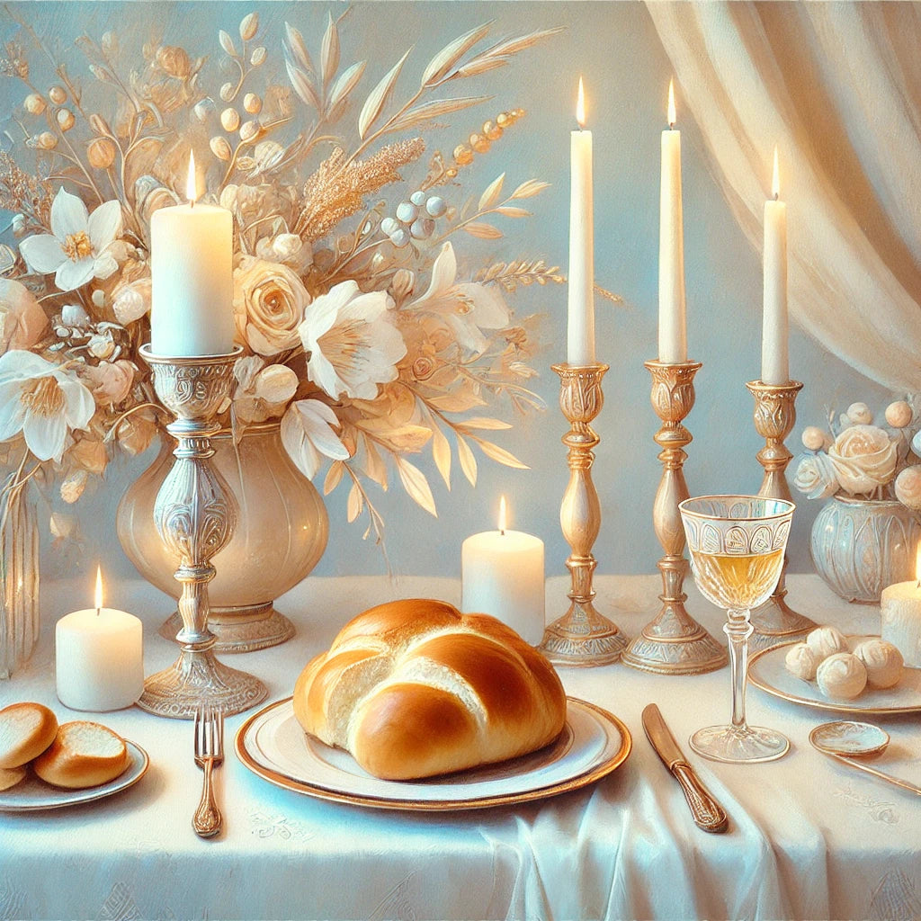 צביעה לפי מספרים - ציור שולחן שבת קסום