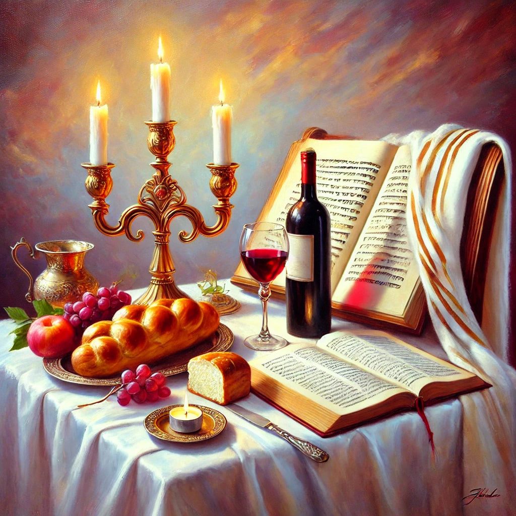 צביעה לפי מספרים - שולחן שבת עשיר