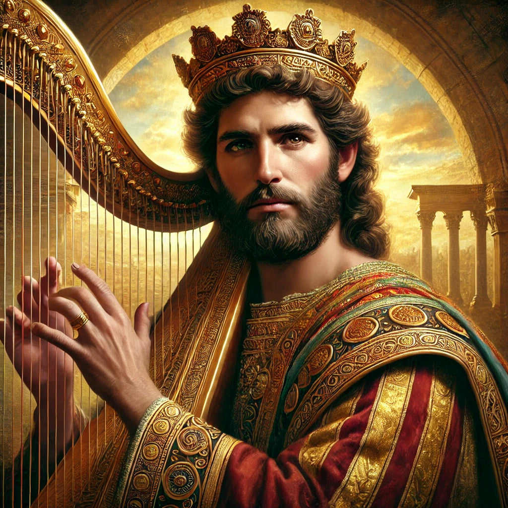 צביעה לפי מספרים - דוד המלך מנגן בכינור