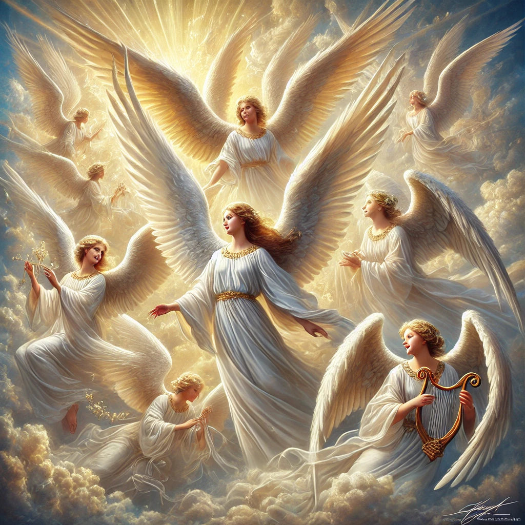 צביעה לפי מספרים - תמונת מלאכים מרהיבה