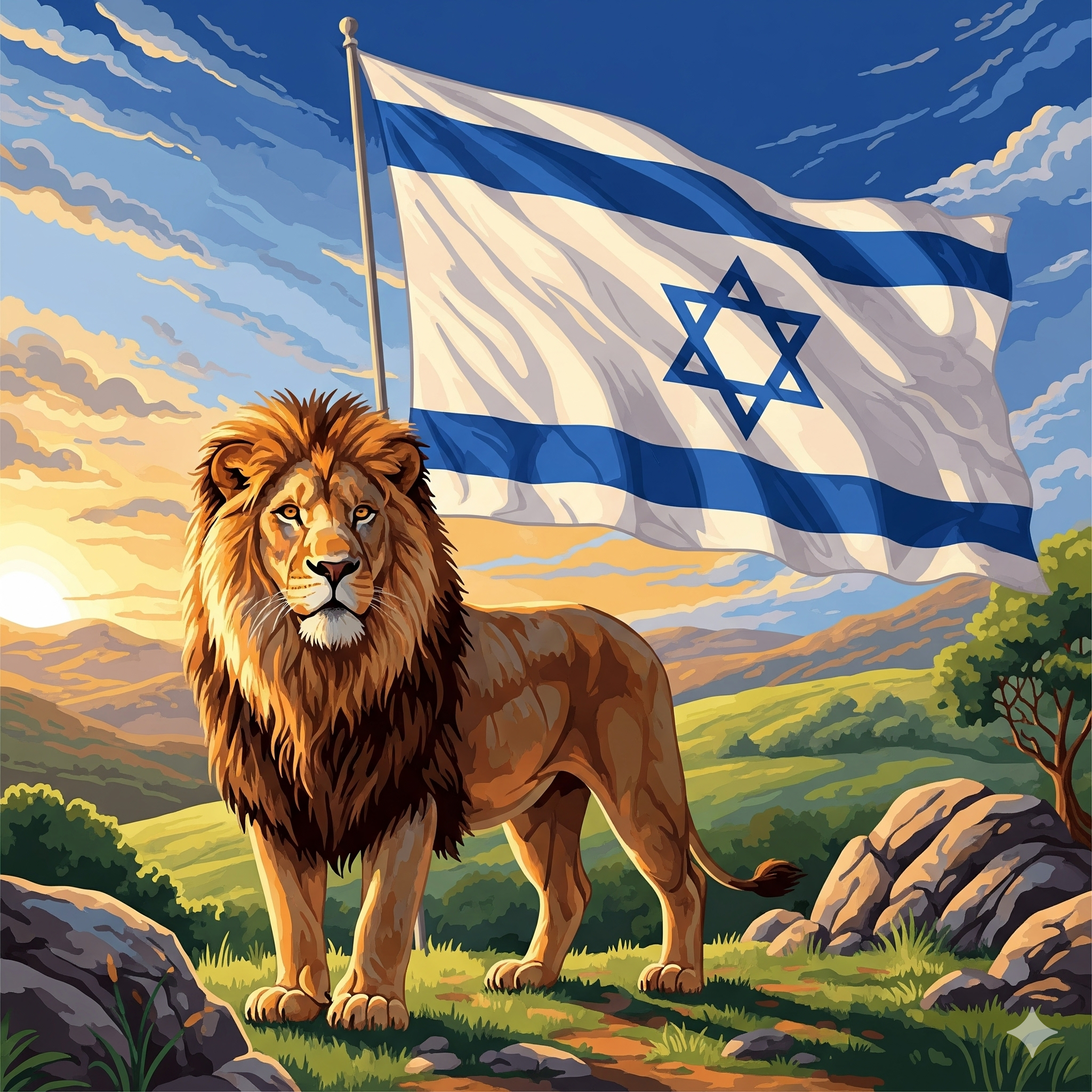 צביעה לפי מספרים – אריה ודגל ישראל