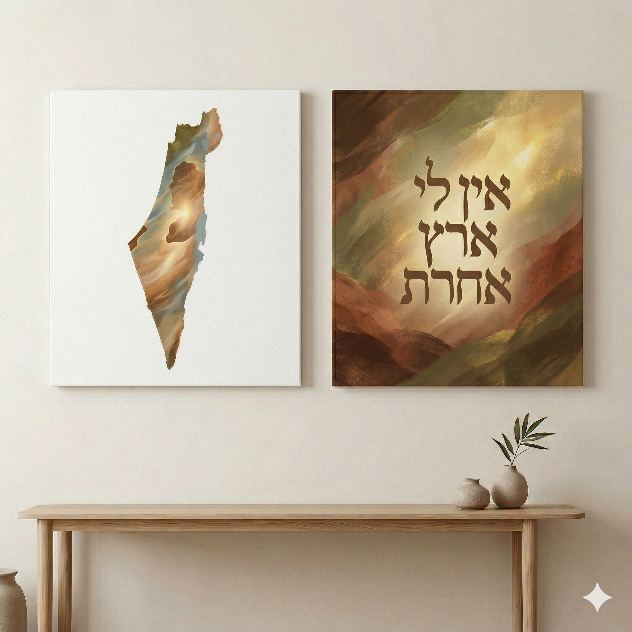סט 2 קנבסים - מפת ישראל