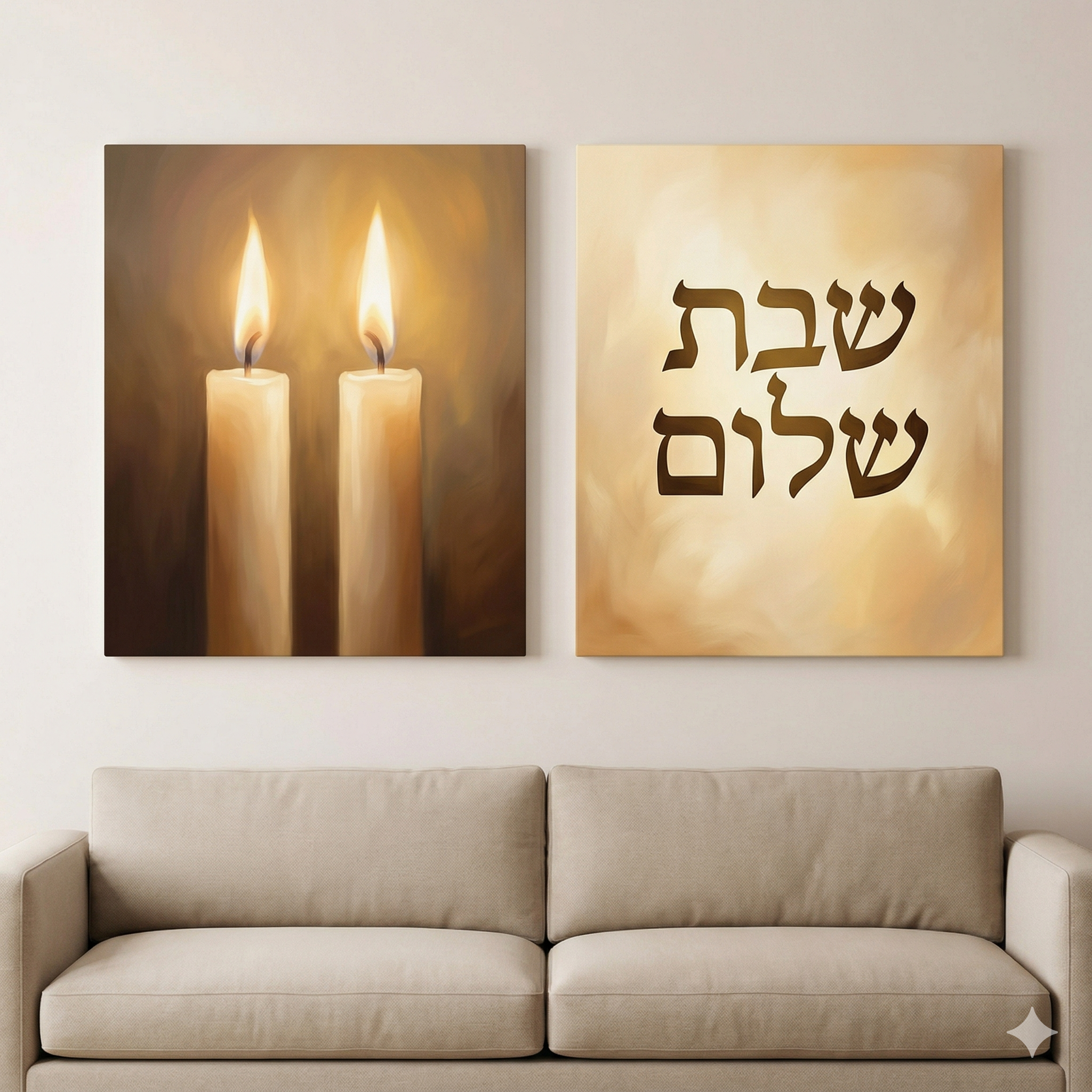 סט 2 קנבסים - שבת שלום
