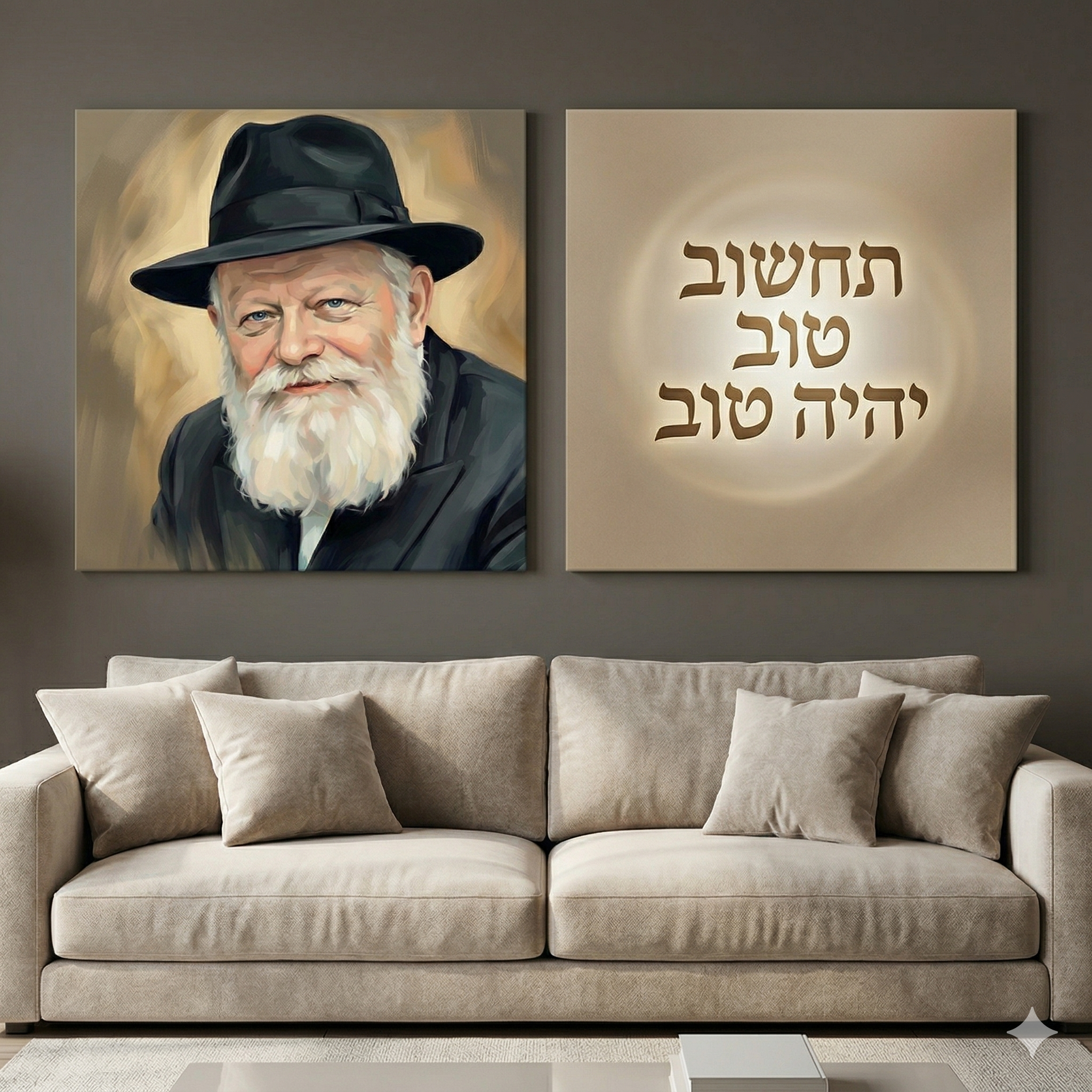 סט 2 קנבסים - הרבי מליובאוויטש