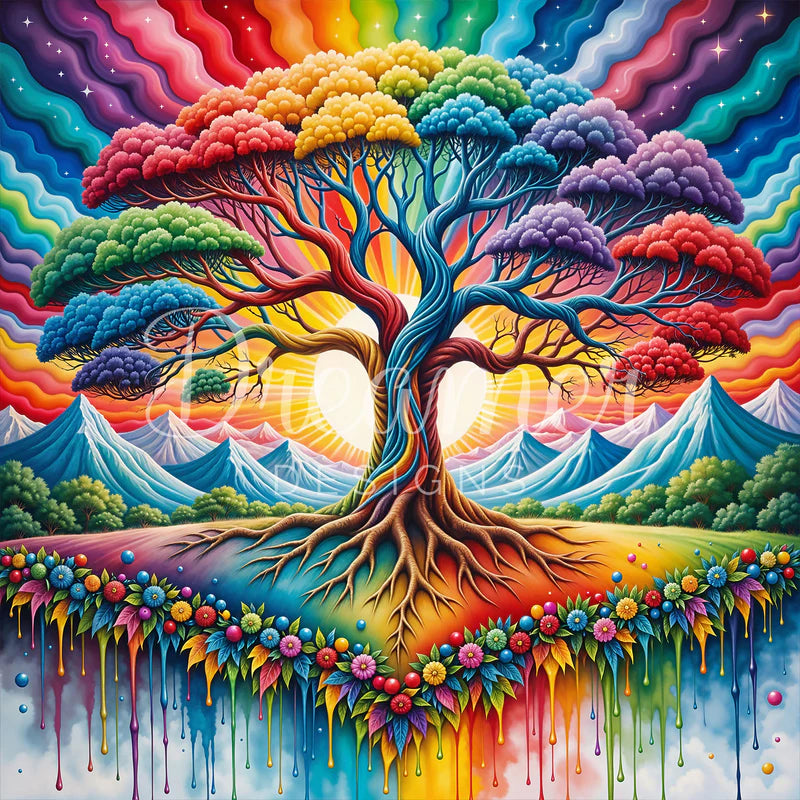 ציור יהלומים - עץ הקשת