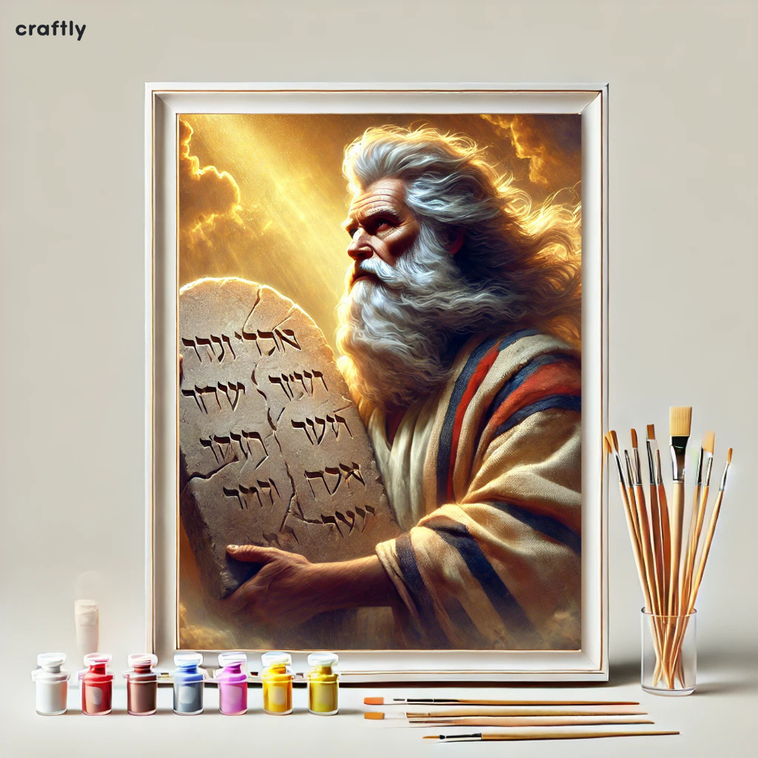 צביעה לפי מספרים - משה רבנו עם לוחות הברית