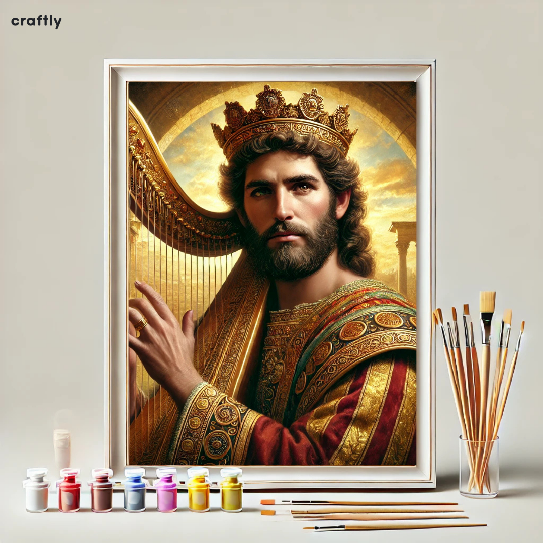 צביעה לפי מספרים - דוד המלך מנגן בכינור