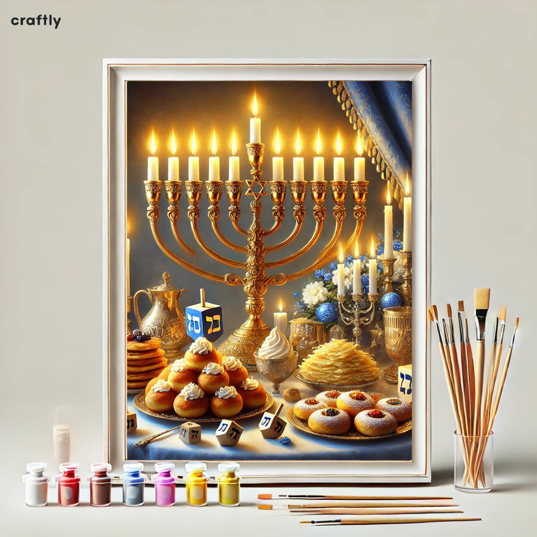 צביעה לפי מספרים - חג חנוכה