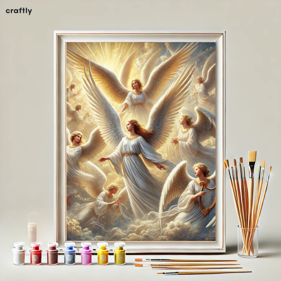 צביעה לפי מספרים - תמונת מלאכים מרהיבה