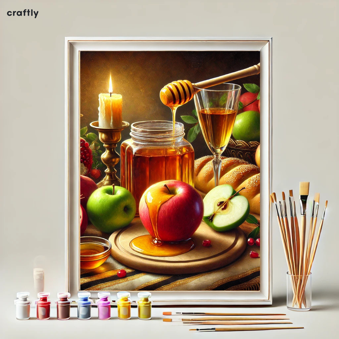 צביעה לפי מספרים - שולחן ראש השנה