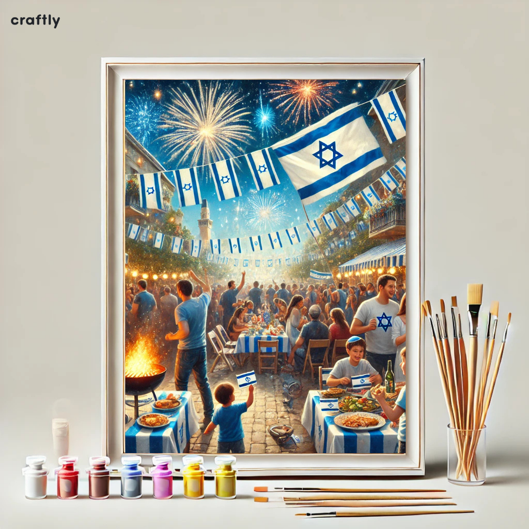 צביעה לפי מספרים - יום העצמאות