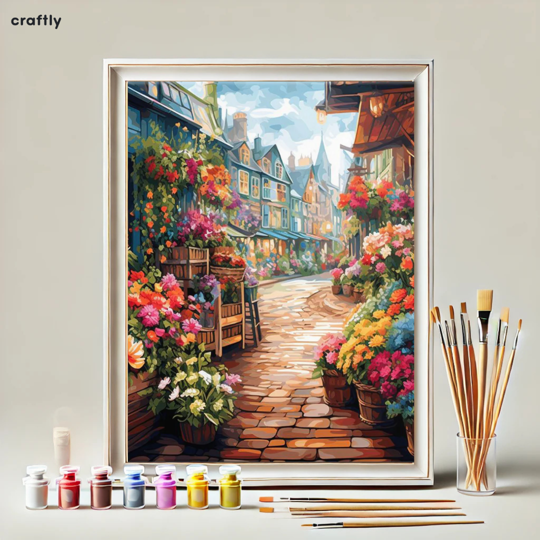 צביעה לפי מספרים - רחוב אירופאי קסום