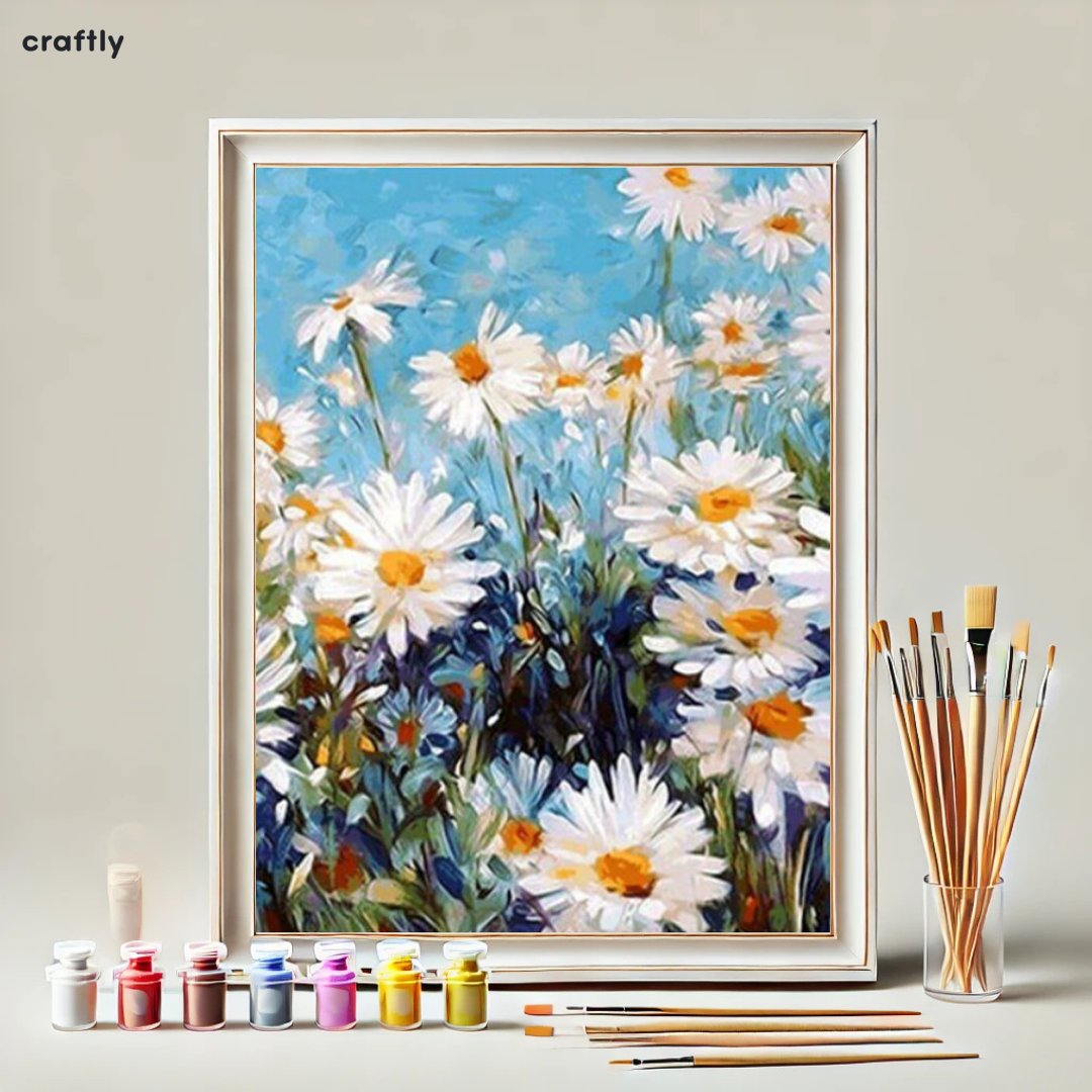 צביעה לפי מספרים - שדה של חופש באווירת אביב