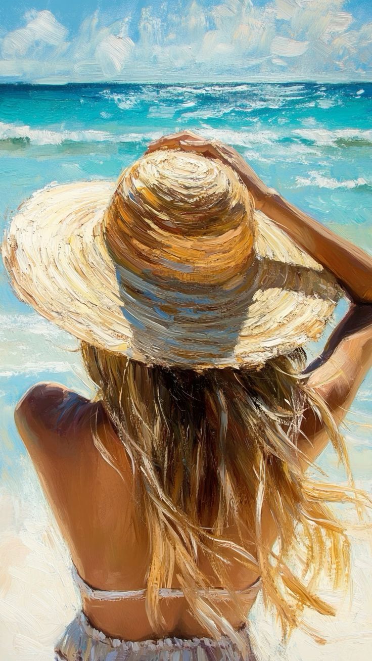 צביעה לפי מספרים - ציור אישה מול הים