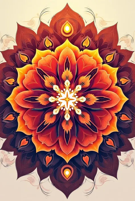 צביעה לפי מספרים - ציור מנדלה בוערת