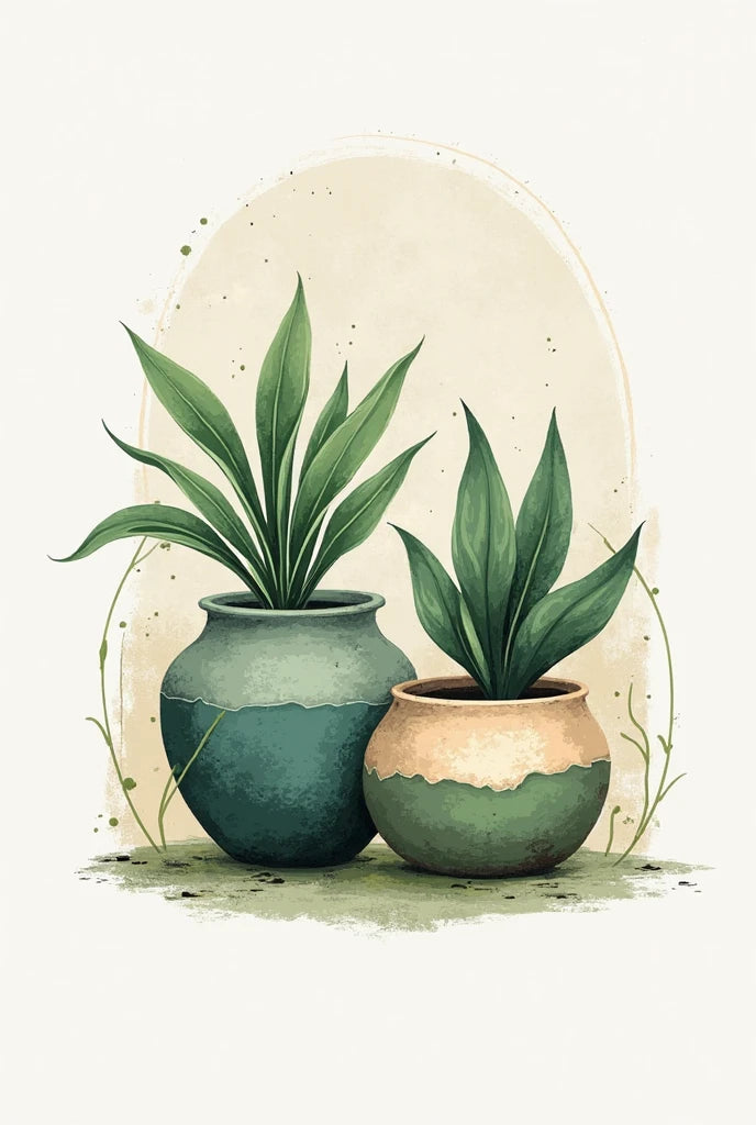 צביעה לפי מספרים - ציור עציצים ירוקים