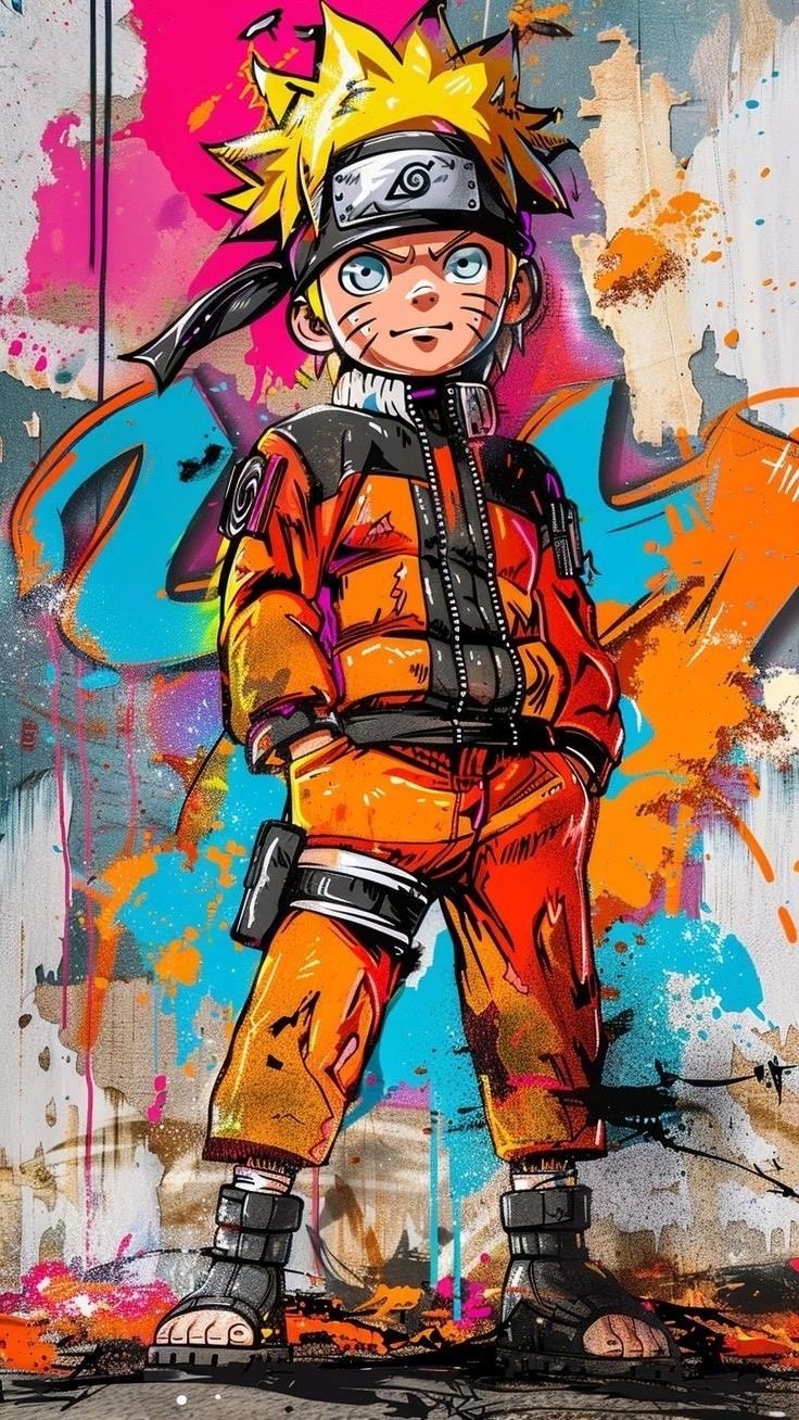 צביעה לפי מספרים – ציור נארוטו הגרפיטי