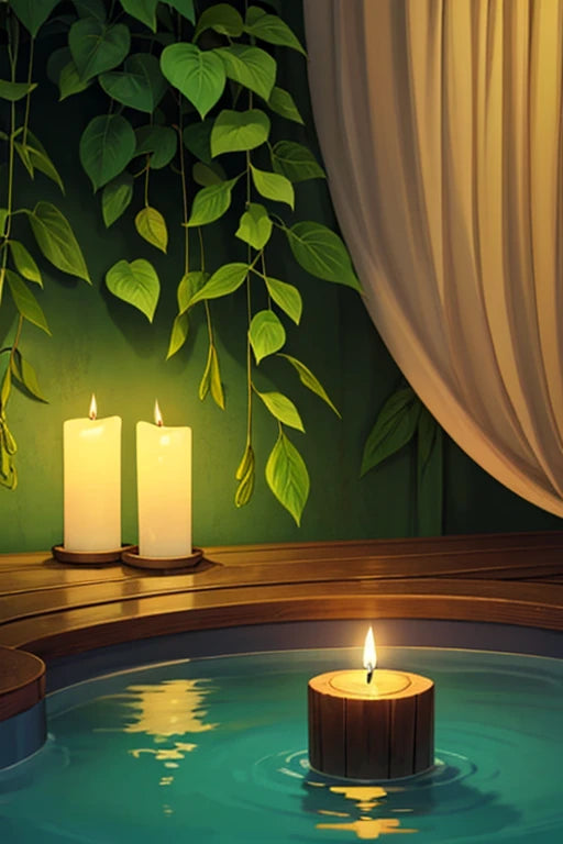 צביעה לפי מספרים - ציור נרות באמבטיה טבעית