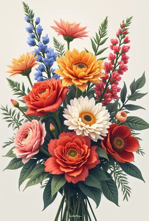 צביעה לפי מספרים - ציור זר קלאסי