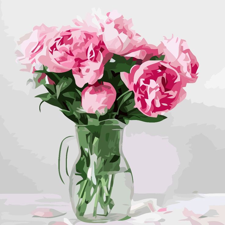 צביעה לפי מספרים - ציור ורדים בזכוכית