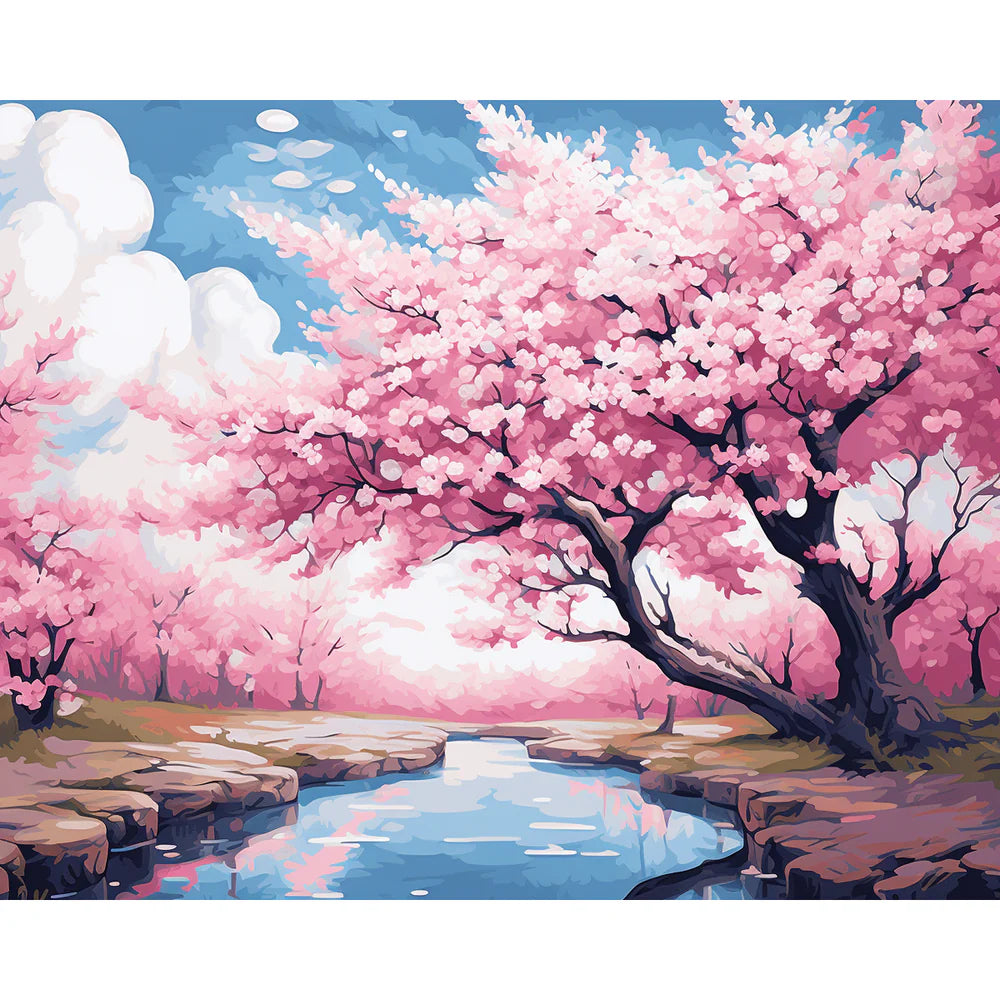 צביעה לפי מספרים - פריחת הדובדבן