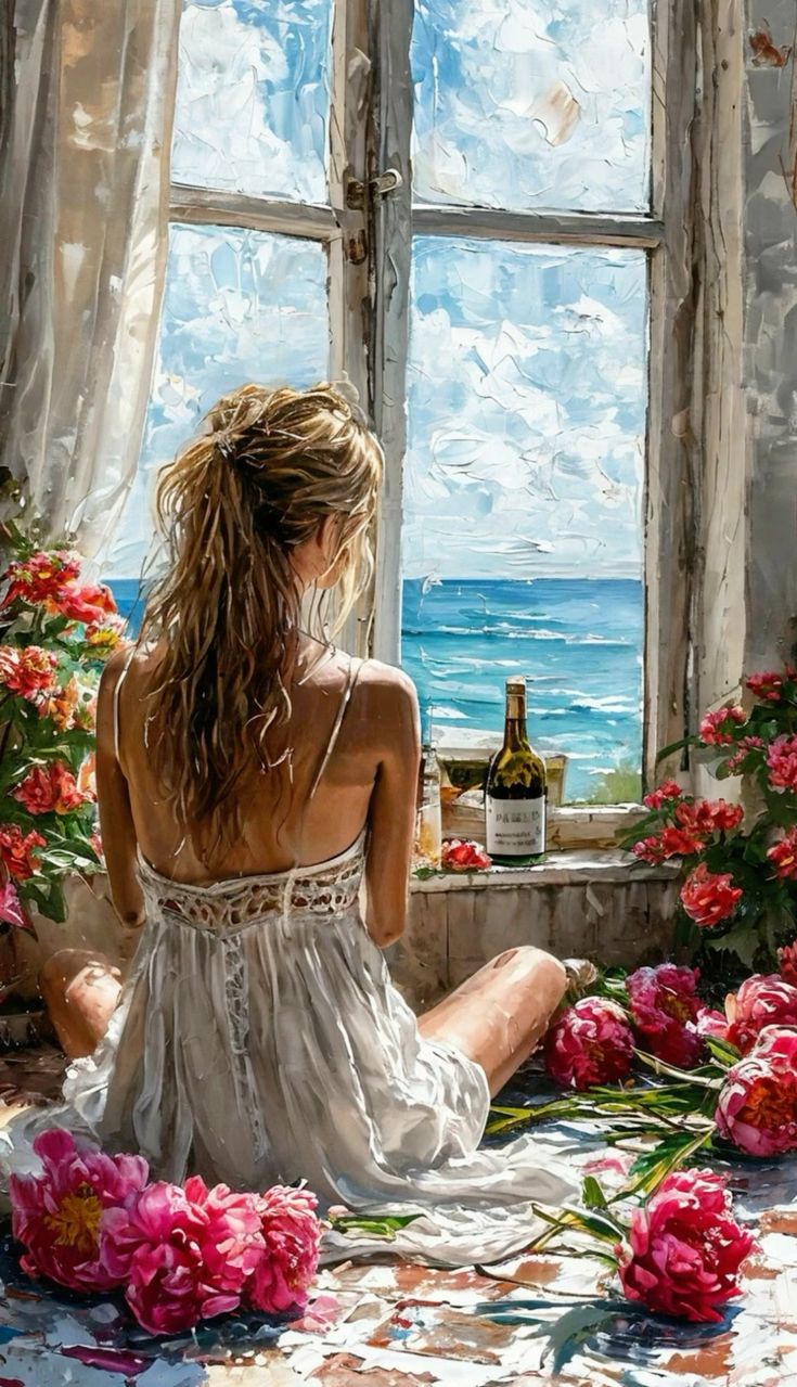 צביעה לפי מספרים - ציור ים מהחלון