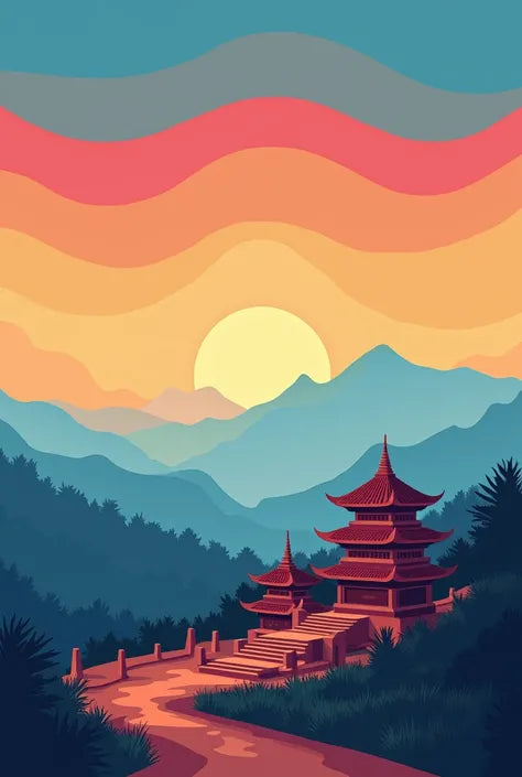 צביעה לפי מספרים - ציור מקדשים באור השקיעה