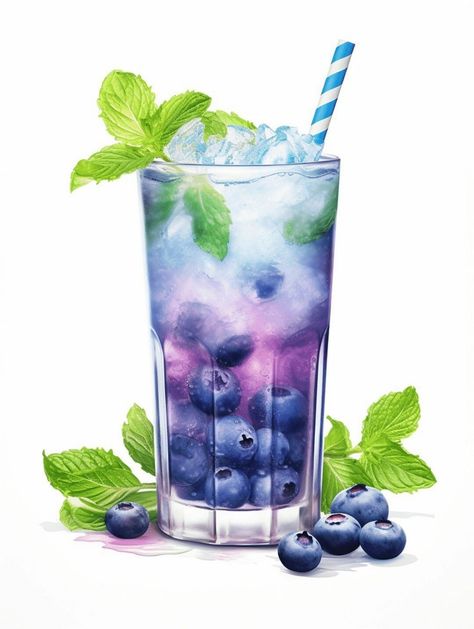 צביעה לפי מספרים - קוקטייל אוכמניות ומנטה