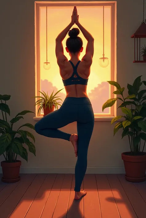 צביעה לפי מספרים – ציור יוגה מול השקיעה