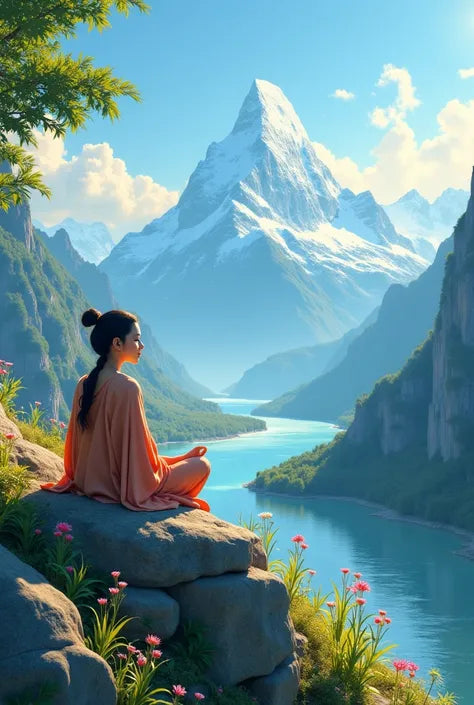 צביעה לפי מספרים – ציור הרים של שלווה