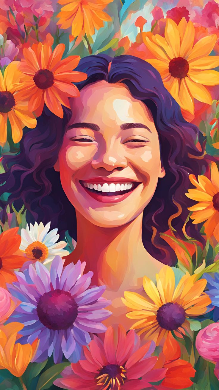 צביעה לפי מספרים - ציור אישה פורחת