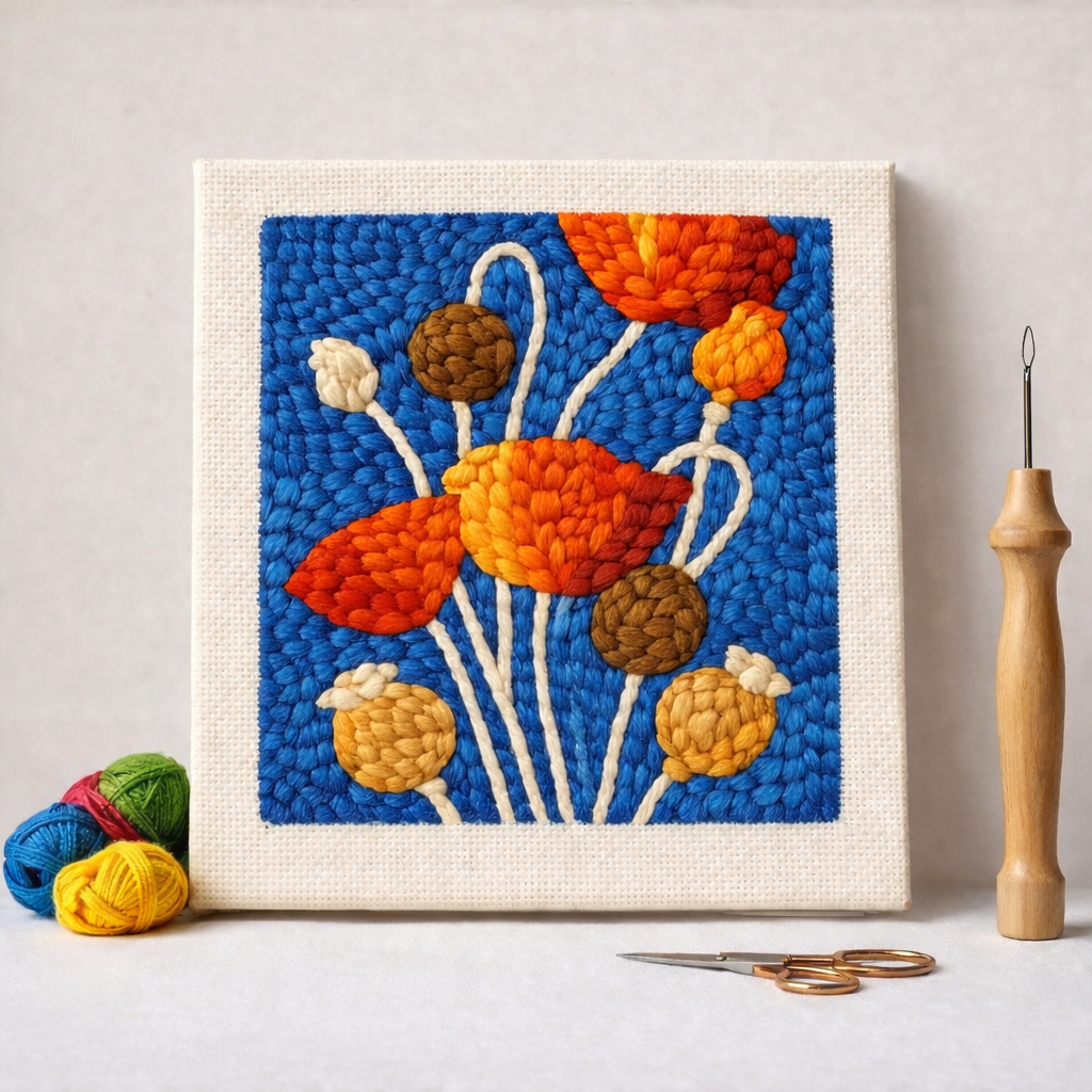 רקמה לפי מספרים – פרחי שדה צבעוניים