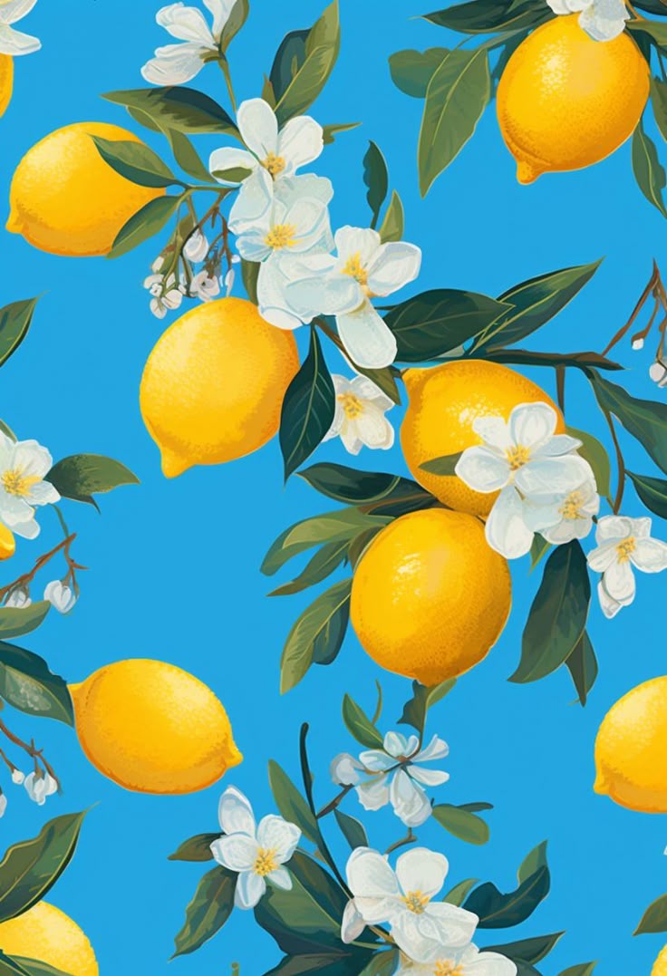 צביעה לפי מספרים - ציור לימונים על רקע כחול