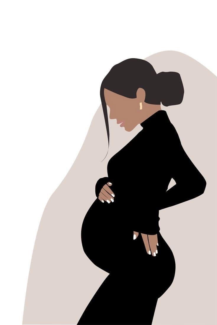 צביעה לפי מספרים - ציור של אישה הרה ברגע של שלווה