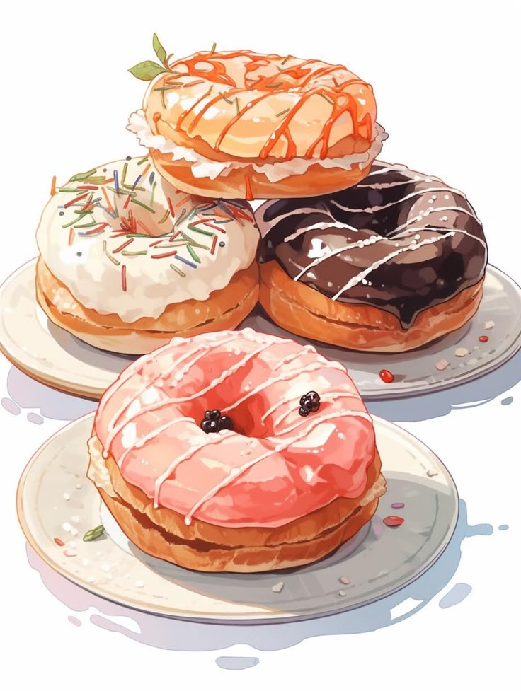 צביעה לפי מספרים - ציור מבחר דונאטס מעוצבים