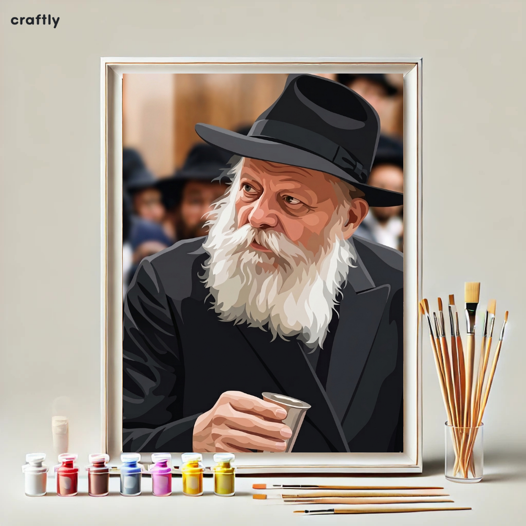 צביעה לפי מספרים - הרבי מליובאוויטש בכוס של ברכה