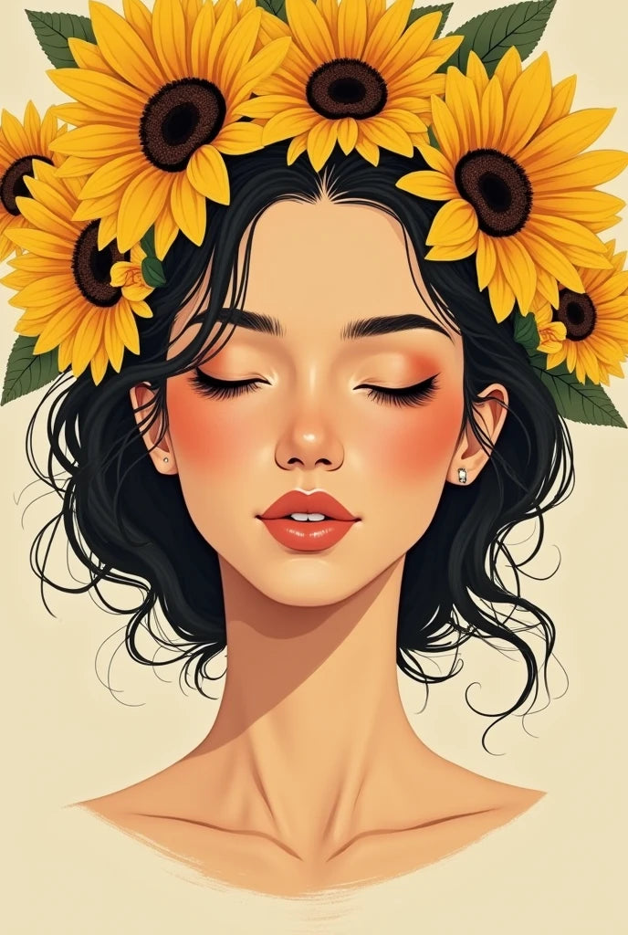 צביעה לפי מספרים - ציור זר חמניות