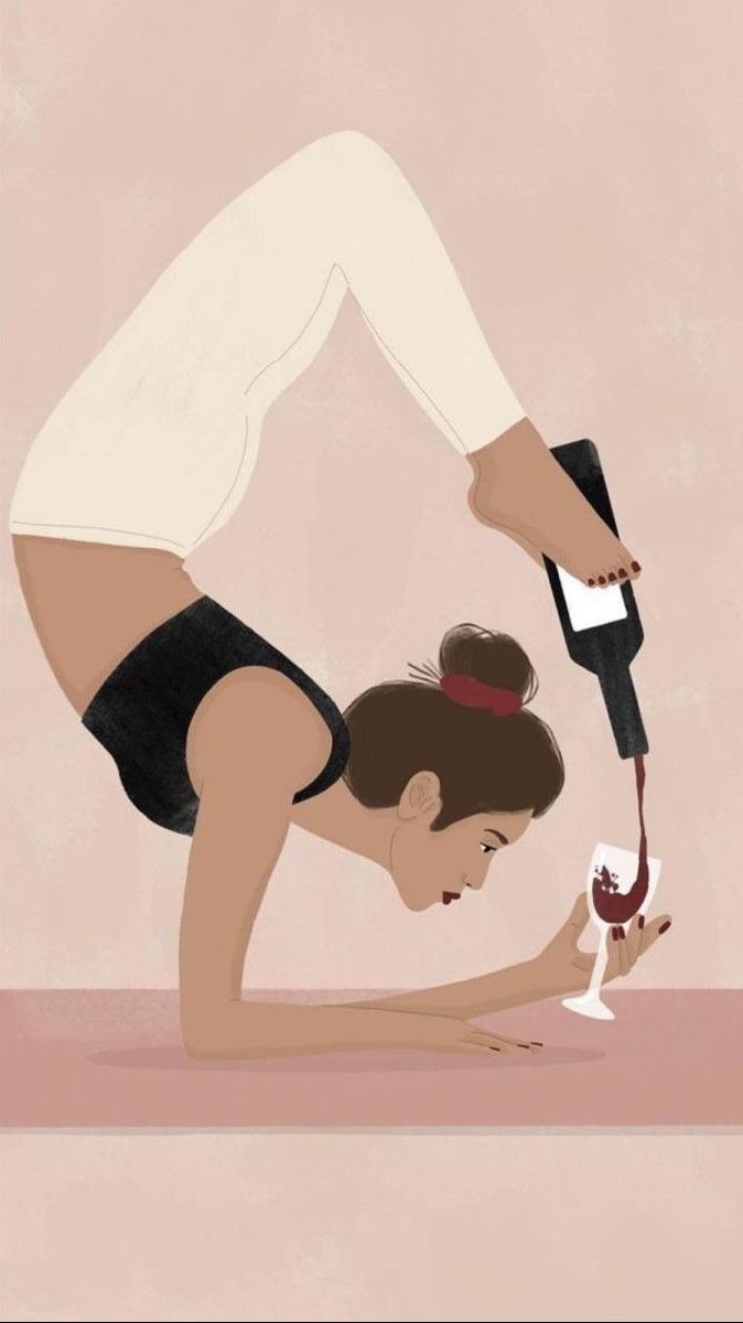 צביעה לפי מספרים - ציור יוגה עם כוס יין