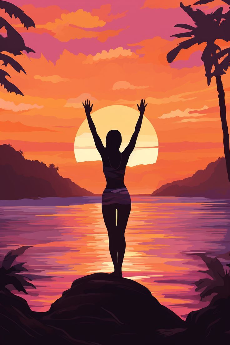 צביעה לפי מספרים - ציור שקיעה מרגיעה