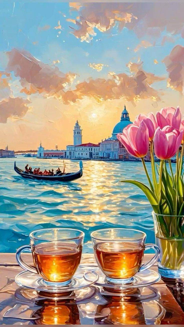 צביעה לפי מספרים – תה מול ונציה