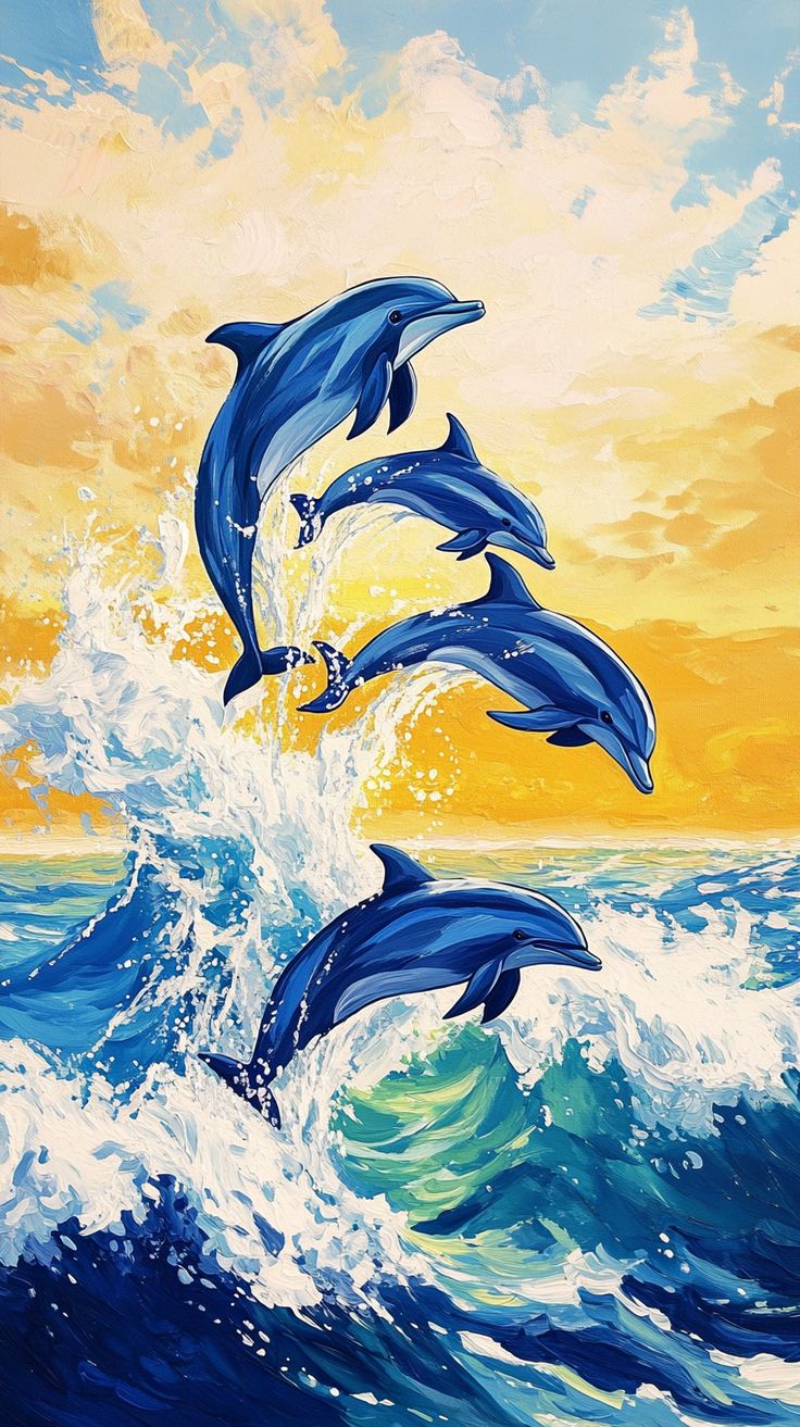 צביעה לפי מספרים – דולפינים בריקוד קיצי