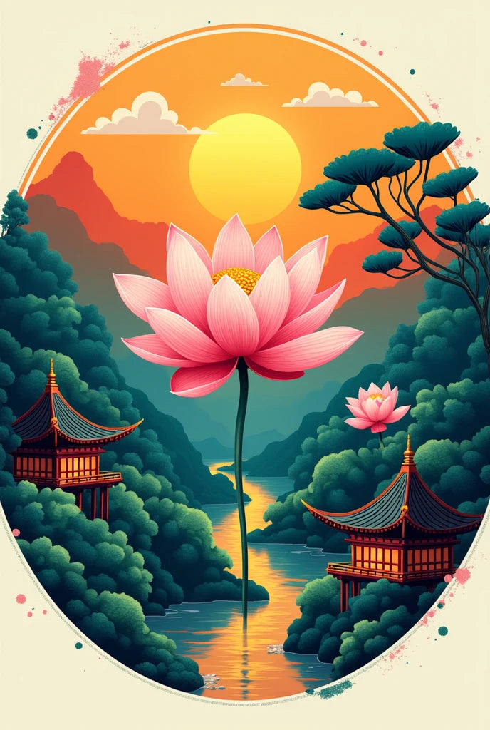 צביעה לפי מספרים - ציור פריחת הלוטוס