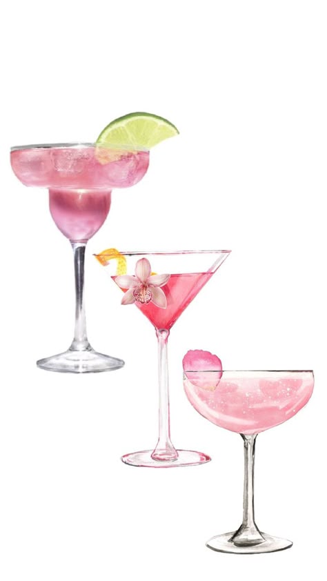 צביעה לפי מספרים - ציור קוקטיילים ורודים