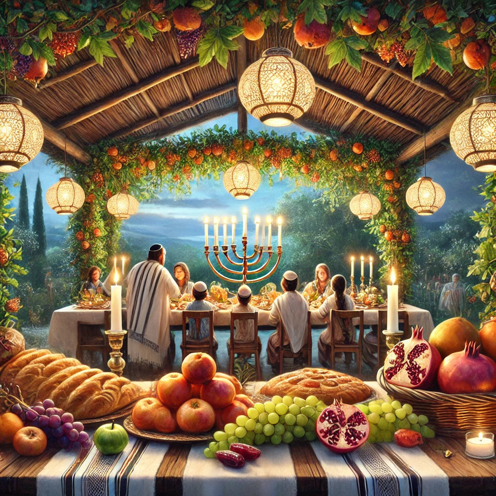 צביעה לפי מספרים - חג סוכות ארוחה בסוכה