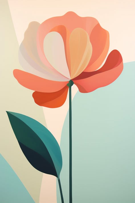 צביעה לפי מספרים - פרח מופשט בצבעי פסטל