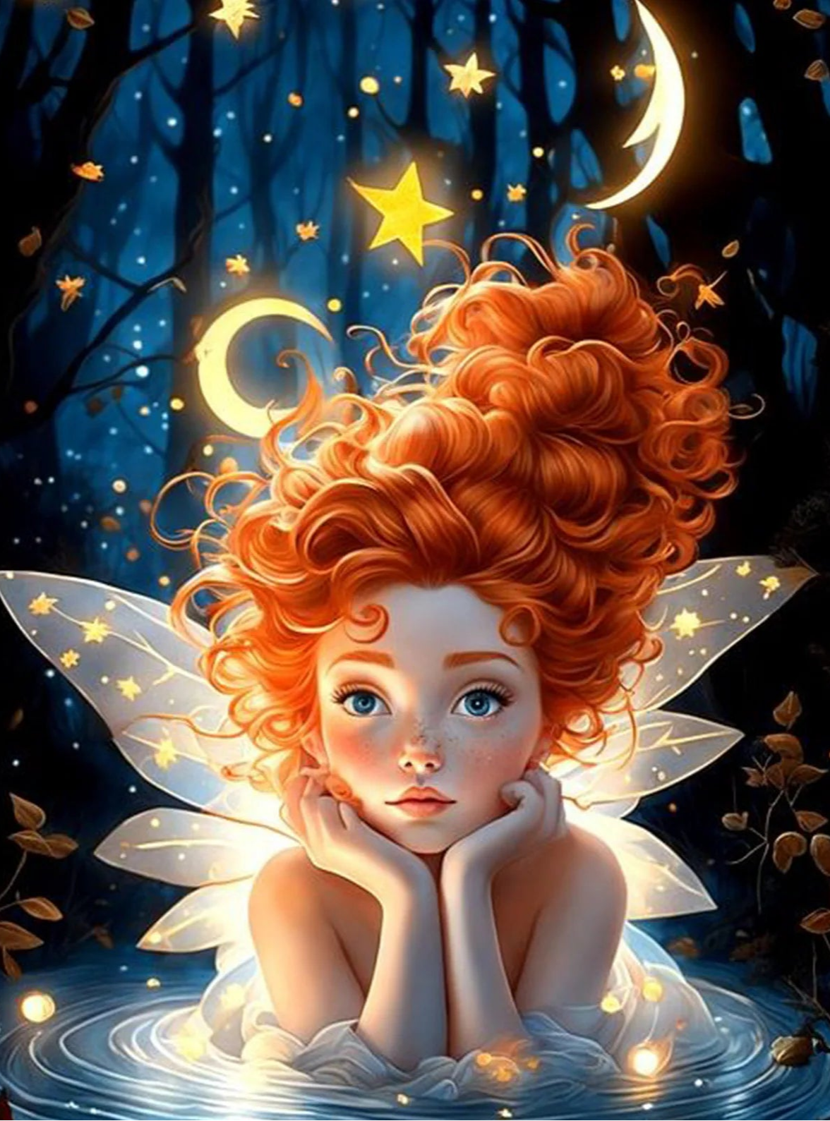 ציור יהלומים - פיה אדומת שיער