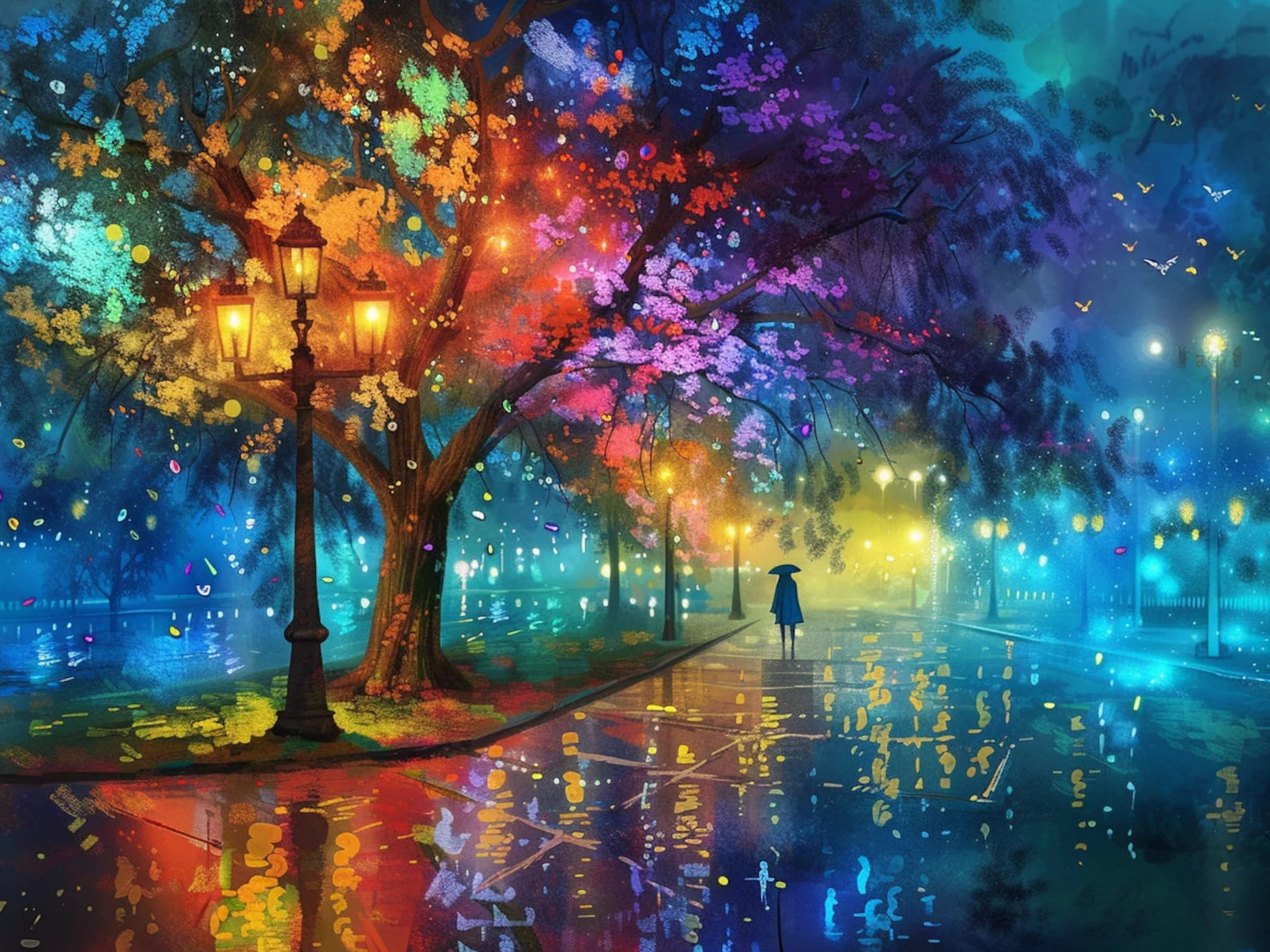 ציור יהלומים - לילה צבעוני