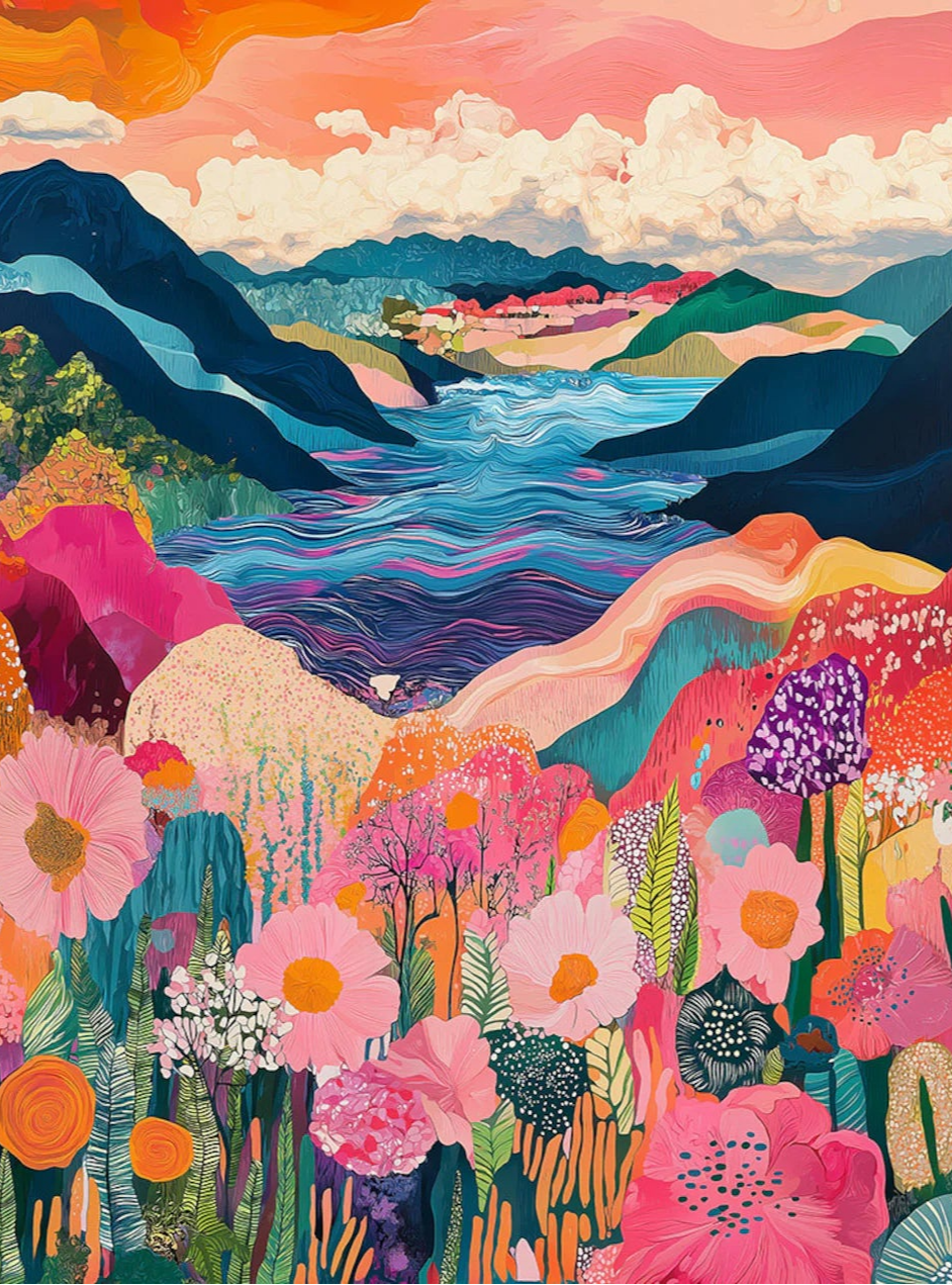 ציור יהלומים - גן פרחים קסום